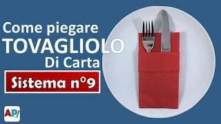 Come piegare tovagliolo di carta tasca semplice  Tovaglioli portaposate  fai da te [upl. by Lisk]