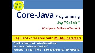 Java Regular Expressions with Meta Characters  Java Regex  Java Matcher amp Pattern class  387 [upl. by Aneelas]