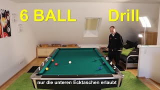 Pool Billard Drill 🎱 Only the lower corner pockets allowed 🎱 [upl. by Ruth]