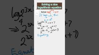 Solving Logarithmic Equations  Method 1  Grade 11 [upl. by Middlesworth608]