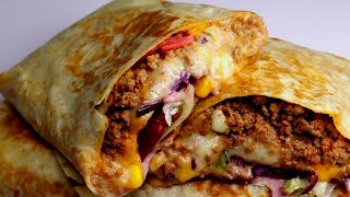 Beef Cheese WrapBeef burrito By Recipes of the World [upl. by Drahsar261]