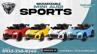 Rechargeable Mini Audi Sports Edition Sports V2 Ride on Toy Car For Kids by Baby Fourths Couture [upl. by Michelsen]