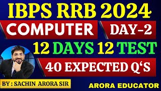 IBPS RRB POClerk 2024  Computer Awareness Classes  RRB Computer Knowledge for Bank Exams  Day 2 [upl. by Sergo342]