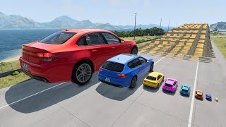 Giant amp Small Cars vs Speed Bumps 😱 BeamNG Drive [upl. by Vadnee]