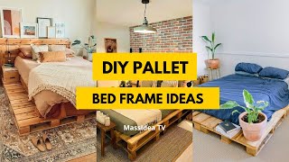 50 DIY Pallet Bed Frame Ideas EASY amp AFFORDABLE [upl. by Daffodil]