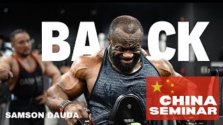 Seminar amp back workout at The RealGym in China  Samson Dauda [upl. by Pelaga]