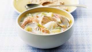 Classic Maritime Seafood Chowder  2010 Milk Calendar Recipe [upl. by Asserac]