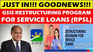 JUST IN GOODNEWS New RPSL Restructuring Program for Service Loanswildtvoregdepedlatestupdate [upl. by Concha]