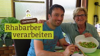 Rhabarber verarbeiten  Schälen schneiden Kuchen [upl. by Chenee]