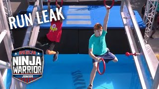 LEAKED RUN Brett Zimmerman VS Daniel Martin  American Ninja Warrior Junior  Universal Kids [upl. by Glenine]