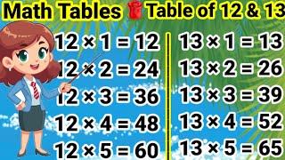 Table of 12 and 13 12 aur 13 ka Table 12 ka Table 13 ka Table Pahada 12 aur 13 tableof12and13 [upl. by Aileek]