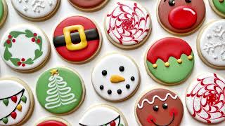 10 EASY CIRCLE CHRISTMAS COOKIES  Santa Snowman Rudolf Tree Snowflake Wreath Elf Gingerbread [upl. by Errick911]