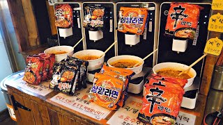 모든 토핑이 무료 요즘 난리난 24시 무인 라면 편의점  Automated Ramen Machine Ramen store  korean street food [upl. by Florry]