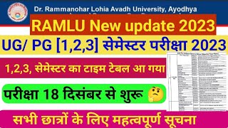 ll Rmlau Exam news 2024 Rmlau ugpg odd semester 135 examexam scheme released 2024rmlauexam [upl. by Mccomb965]