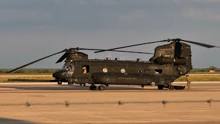 160th SOAR quotNight Stalkersquot MH47G Chinook start up taxi out and departure 9524 [upl. by Ardnuaed487]