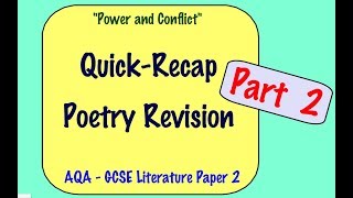 AQA Power and Conflict Poetry Revision Part 2 GCSE Literature Paper 2 [upl. by Susan794]