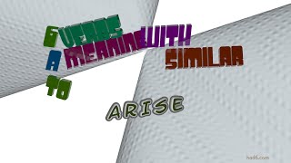 arise  8 verbs meaning arise sentence examples [upl. by Ihcekn903]