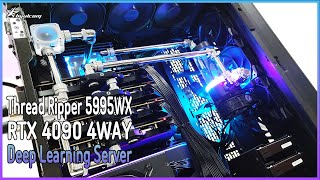 PC Build  Thread Ripper 5995WX  RTX 4090 4WAY Deep Learning Server [upl. by Sabsay]