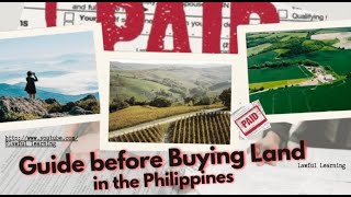 GUIDE to BUYING LAND in the Philippines [upl. by Galvan666]