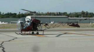 Bell 47 runup and takeoff high quality movie [upl. by Ahael]