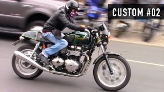 😎 CUSTOM 02 VMax Triumph Bonneville Cafe Racer Harley Davidson Iron 883 e  motos custom [upl. by Hamner]