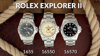 Rolex Explorer II 1655 vs 16550 vs 16570 [upl. by Ahseekan210]