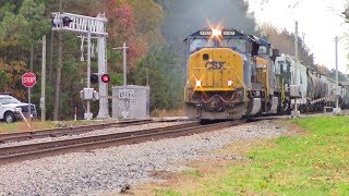 CSXT F78222 Horn Salutes Notch 8 SD70MACAC44CW amp Luck Stone GP10 Short Train today [upl. by Neraj]