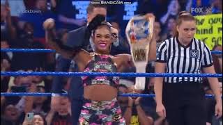 Bianca Belair vs Carmella Womens Title Match WWE Smackdown 16th July 2021 12 [upl. by Ahsienroc350]