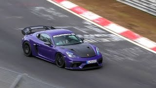 2024 Porsche Cayman 718 GT4 RS MR Manthey Racing at the Nurburgring  Loud exhaust [upl. by Della]