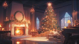 Beautiful Christmas Ambience 🎄 Relaxing Christmas Music Fireplace 🔥 Peaceful Piano Music [upl. by Pubilis]