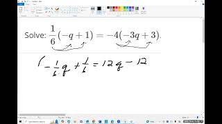 Using Distributive property to solve a linear equation [upl. by Maltzman73]