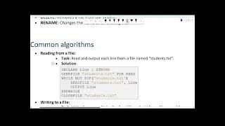 Cambridge As level computer science 9618 File Handling in pseudocode Live [upl. by Dnalyram]