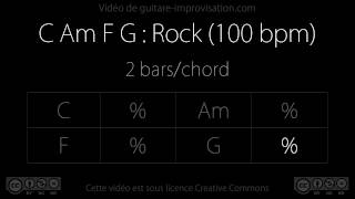 C Am F G Rock  100bpm  2 barschord  Backing Track [upl. by Hgielek]