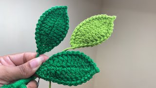 Cómo hacer hojas a crochet para tus rosas tejidas [upl. by Etnod]