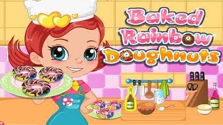 How to Make Baked Rainbow Doughnuts Video PlayCooking Movie GamesGirls Games Online [upl. by Aubin]