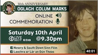 Óglach Colum Marks 30th Anniversary Online Commemoration HD [upl. by Ekud]