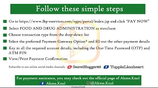 FDA Online Payment via Landbank LinkBizPortal Tutorial [upl. by Leviralc]