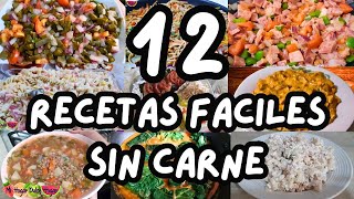 ✅12 RECETAS FÁCILES SIN CARNE mihogardulcehogar recetassincarne comidasrapidasyfacilesdehacer [upl. by Thaxter]