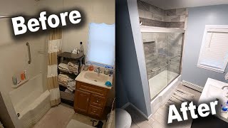 Bathroom Remodel TimeLapse  DIY Renovation Start to Finish [upl. by Ysied58]