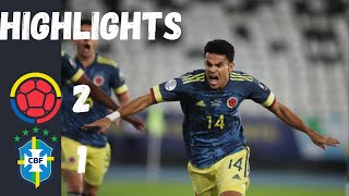 HIGHLIGHTS  Colombia vs Brazil 21 World Cup Qualification Luiz Diaz scores 2 goals [upl. by Airegin]