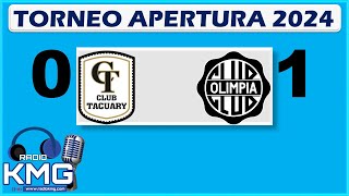 TACUARY VS OLIMPIA TORNEO APERTURA PY 2024 FECHA 2 [upl. by Henrion920]