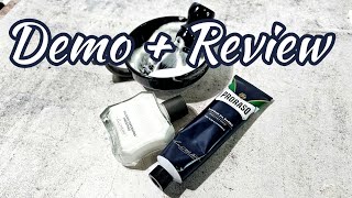 A Little Demo of the PRORASO Blue Shaving Cream and Aftershave Balm [upl. by Eiknarf]