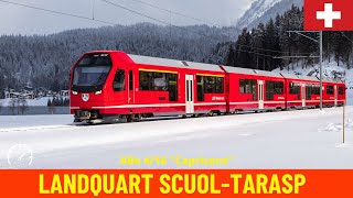 Winter Cab Ride Landquart  ScuolTarasp Rhaetian Railway Switzerland train drivers view in 4K [upl. by Jason]