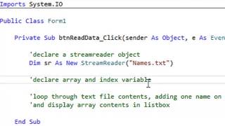 StreamReader and Arrays [upl. by Atinid]