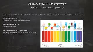 Odczyn i skala pH roztworu Wskaźniki kwasowo  zasadowe [upl. by Kreg847]