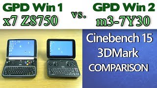 GPD Win 2 vs GPD Win 1 Cinebench 15 3DMark benchmarks comparisons tests [upl. by Lantz]