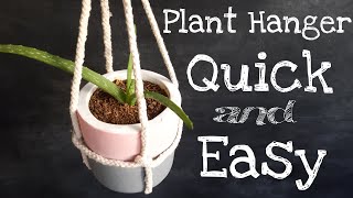 DIY  1 MINUTE HANGING PLANTER  QUICK AND EASY  HANGING POT WITH ROPE [upl. by Dorelia]