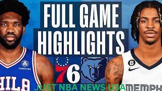 Grizzlies vs 76ERS  NBA Full Game Highlights Today  nbahighligths [upl. by Yecnuahc475]