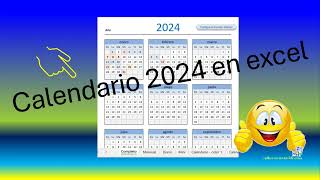 Descarga el Calendario 2024 en excel [upl. by Juliane]