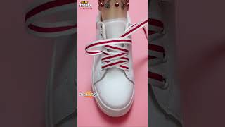 How to tie sneakers laces Shoe lacing trendy styles shorts shoeslacestyles [upl. by Wisnicki]